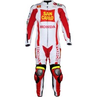 Honda MotoGP Classic Marco Simoncelli Replica Biker Race Leathers